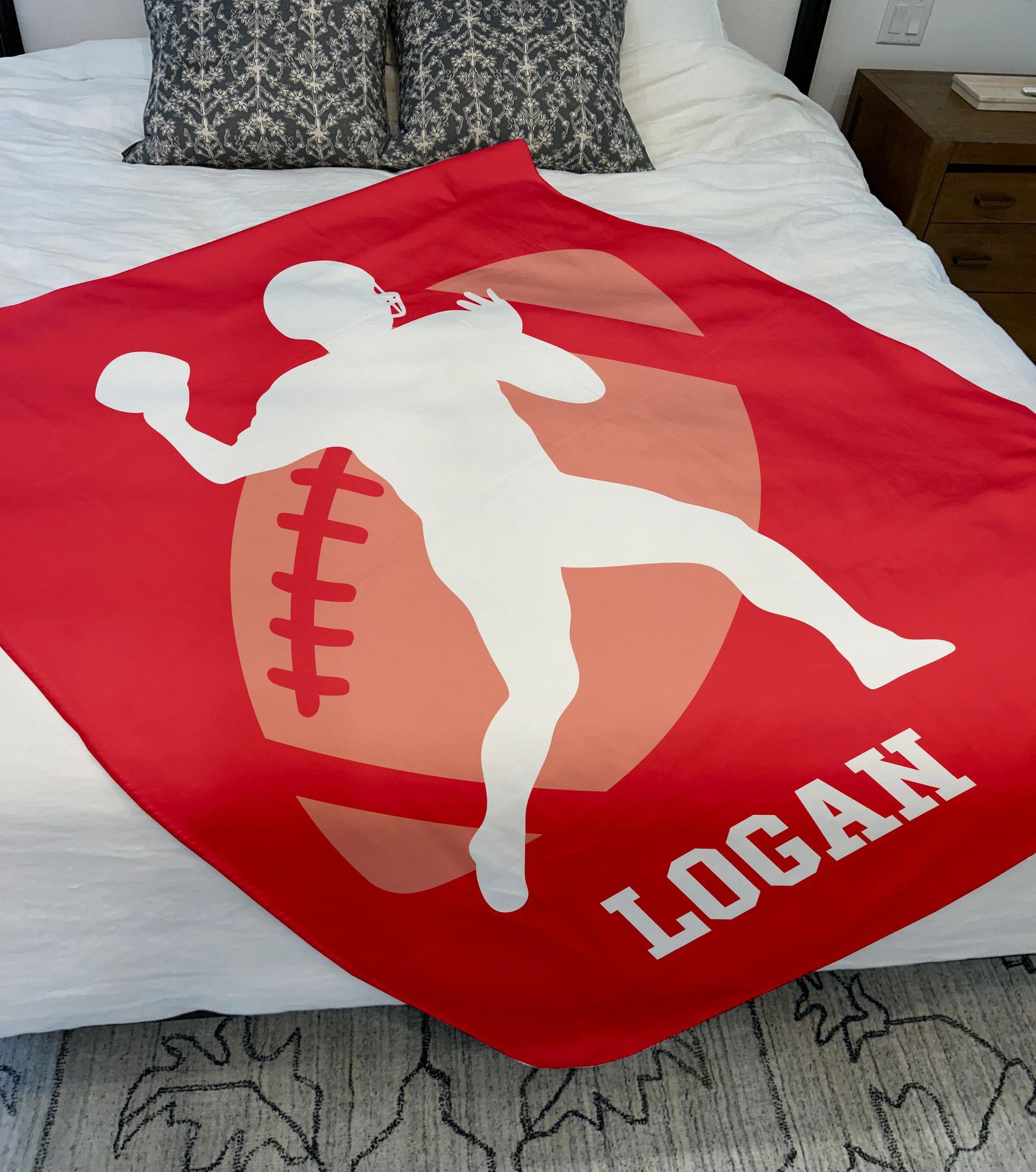 Football Silhouette Blanket